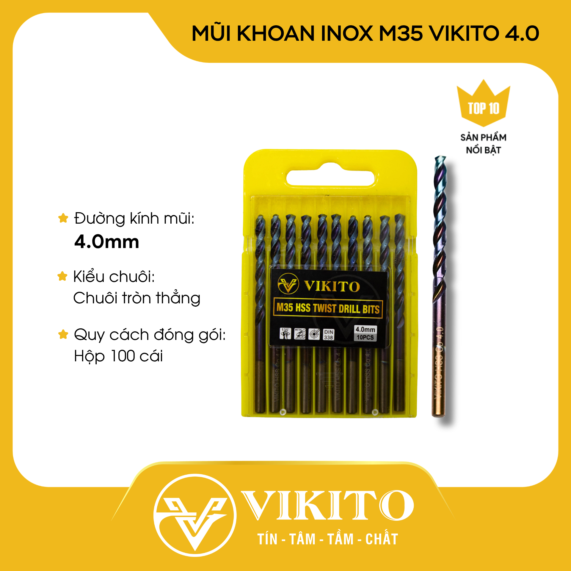 Mũi khoan inox M35 VIKITO 4.0